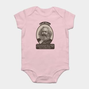 Karl Marx Portrait and Quote Baby Bodysuit